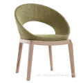 Round Back Design Desenho de madeira para estofados de perna de madeira Cadeira